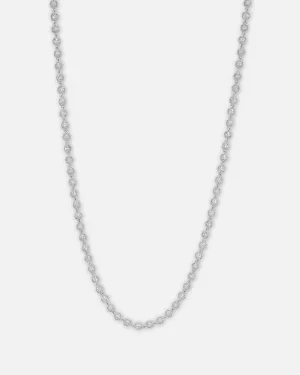Saint Morta 4mm Iced Ball Chain White Gold
