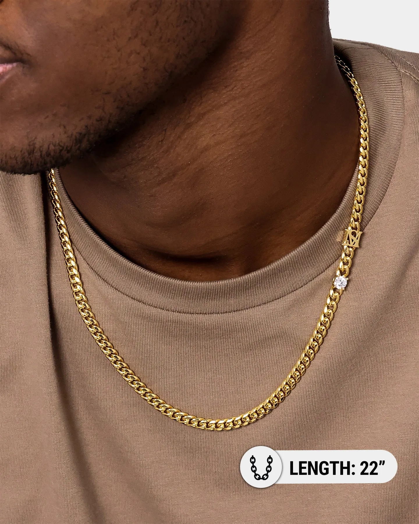 Saint Morta 6mm Monogram Necklace Gold