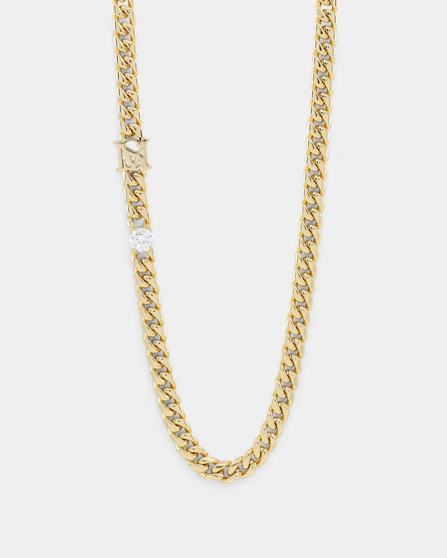 Saint Morta 6mm Monogram Necklace Gold