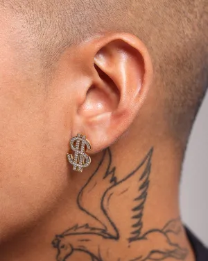 Saint Morta Dollar$ Earring Iced Gold