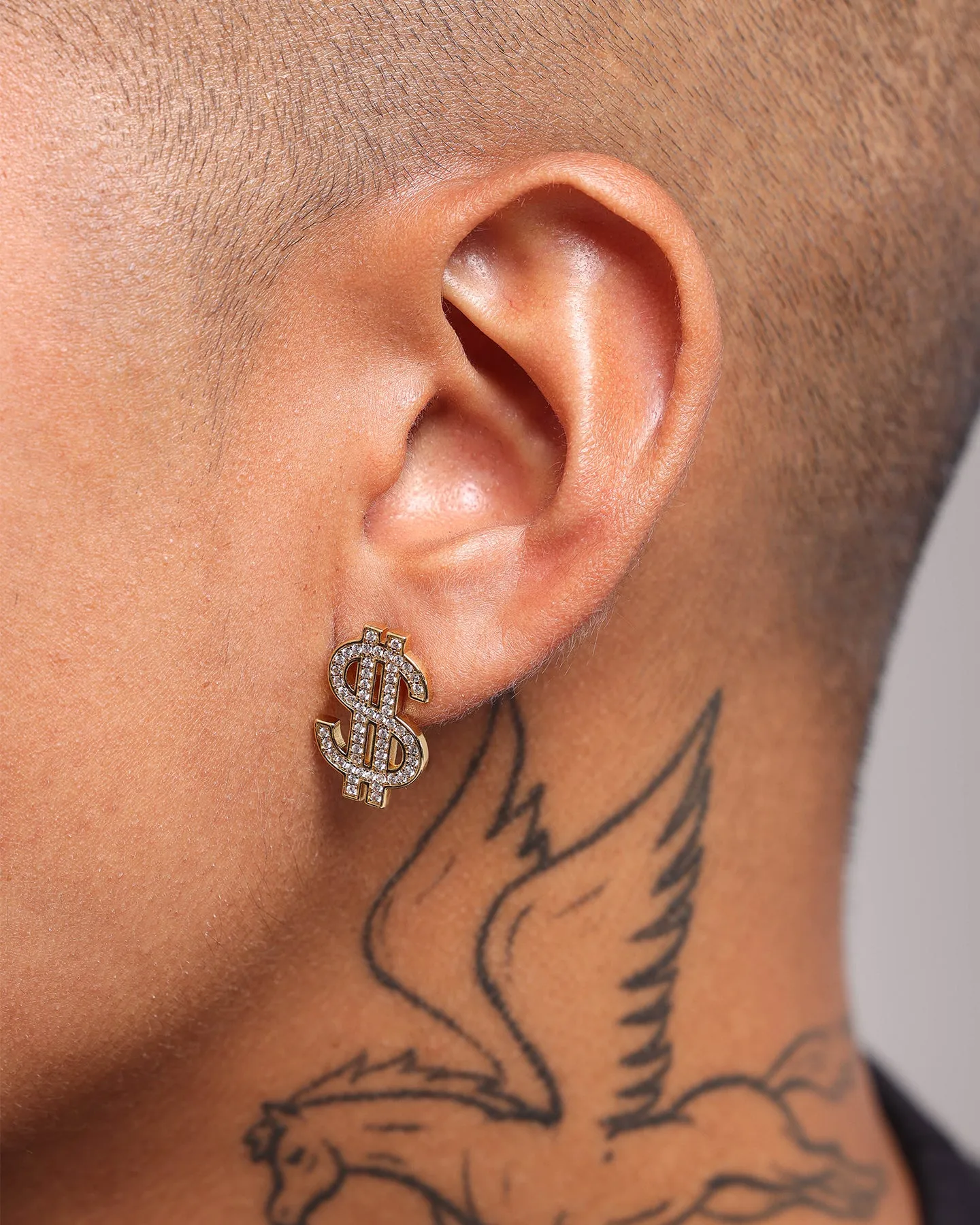 Saint Morta Dollar$ Earring Iced Gold