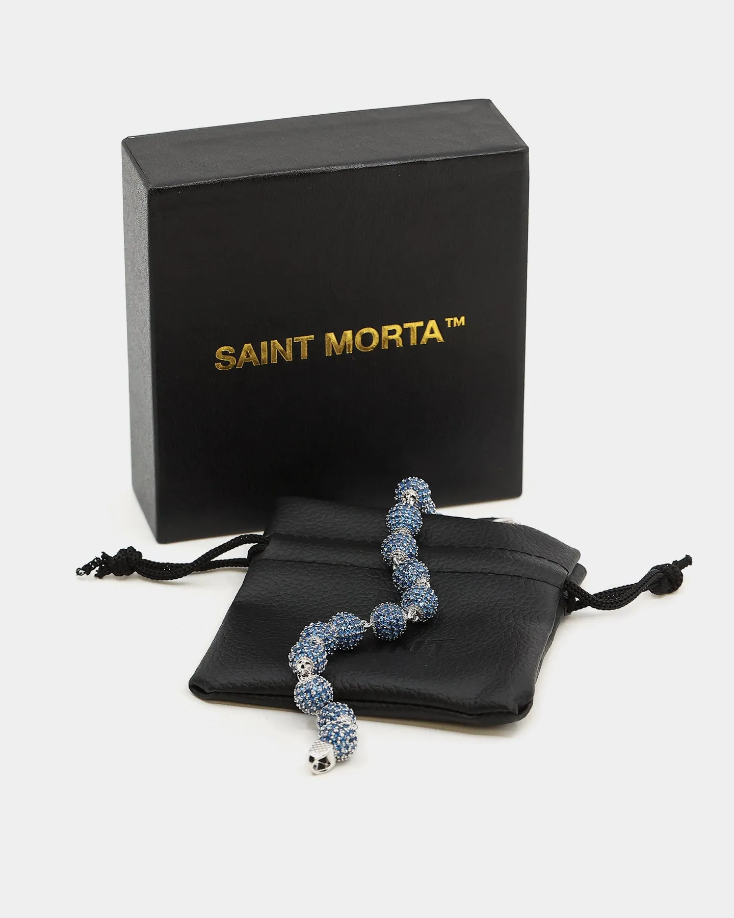 Saint Morta Iced Baller Bracelet Blue Iced Gold