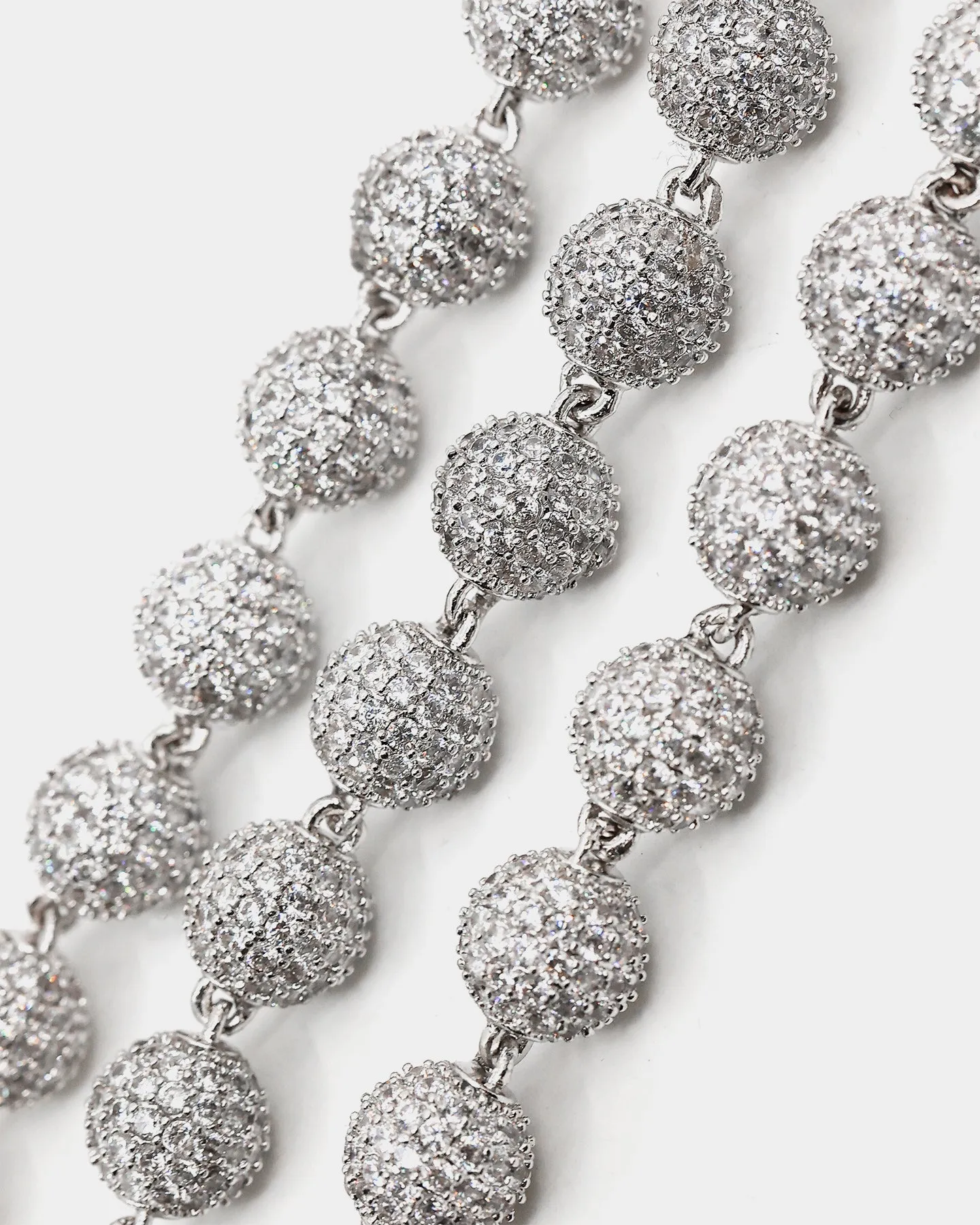 Saint Morta Iced Baller Chain 20" Iced White Gold