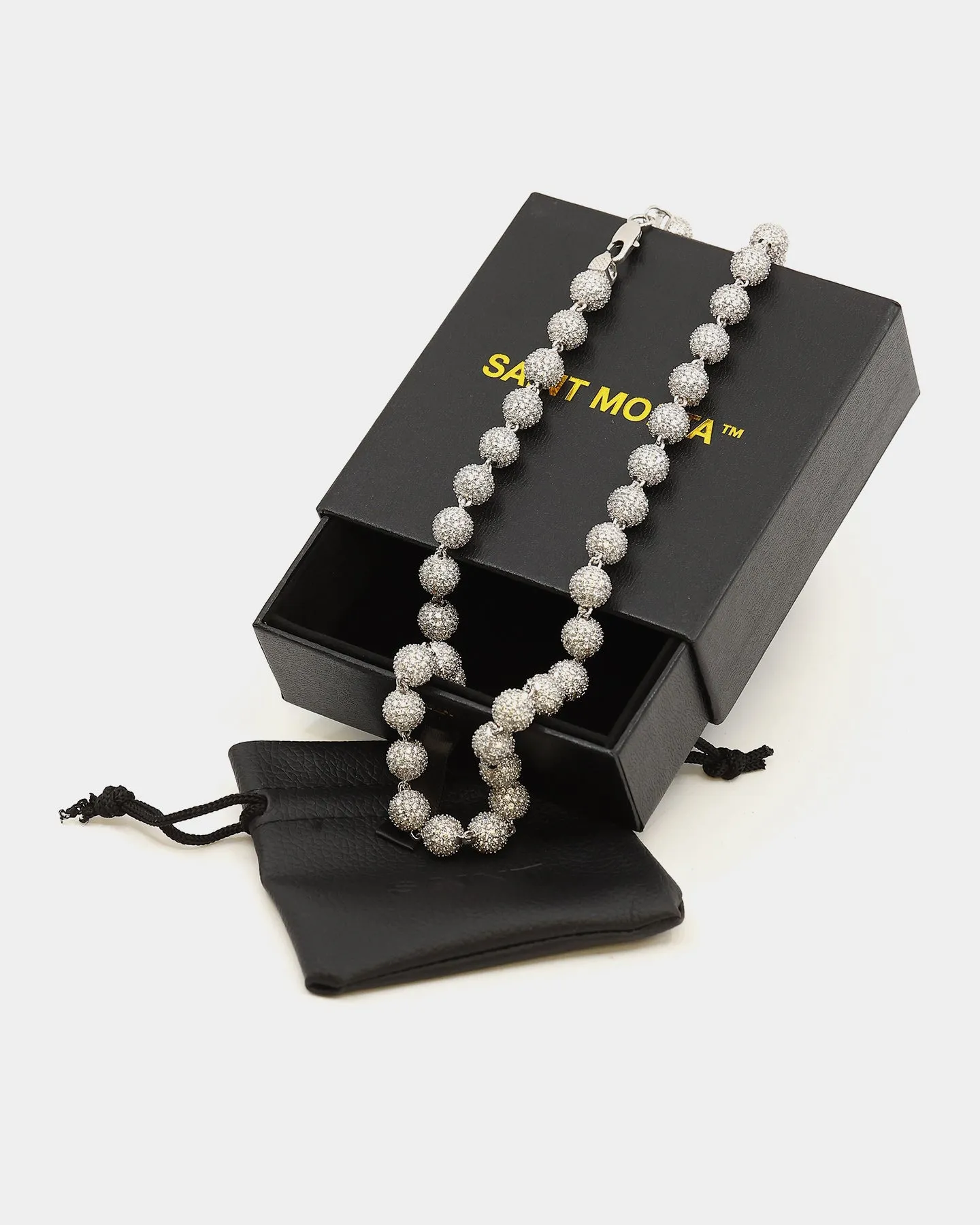 Saint Morta Iced Baller Chain 20" Iced White Gold
