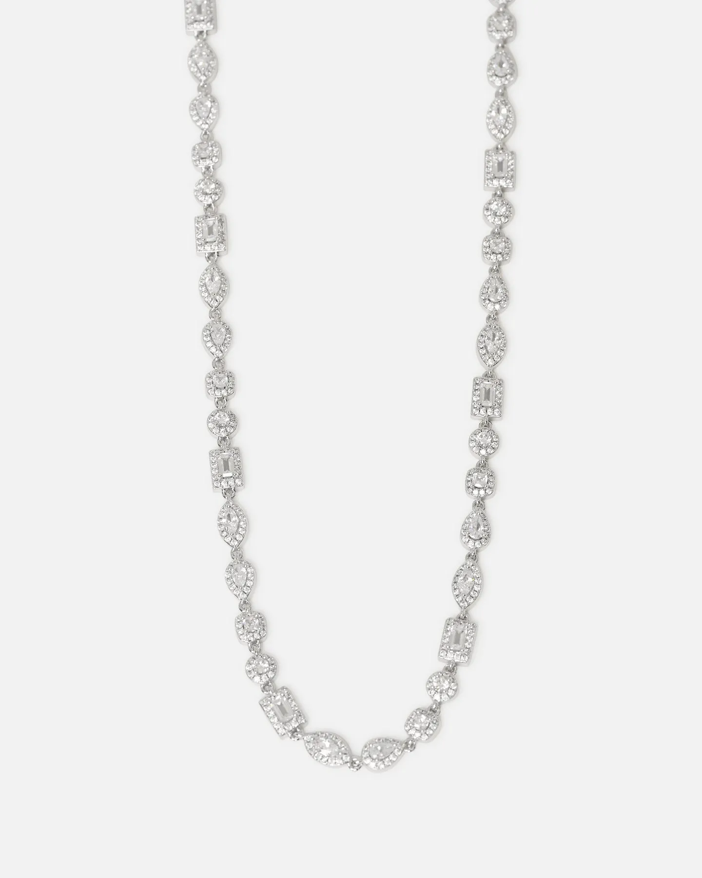 Saint Morta Iced Cluster Chain Iced White Gold