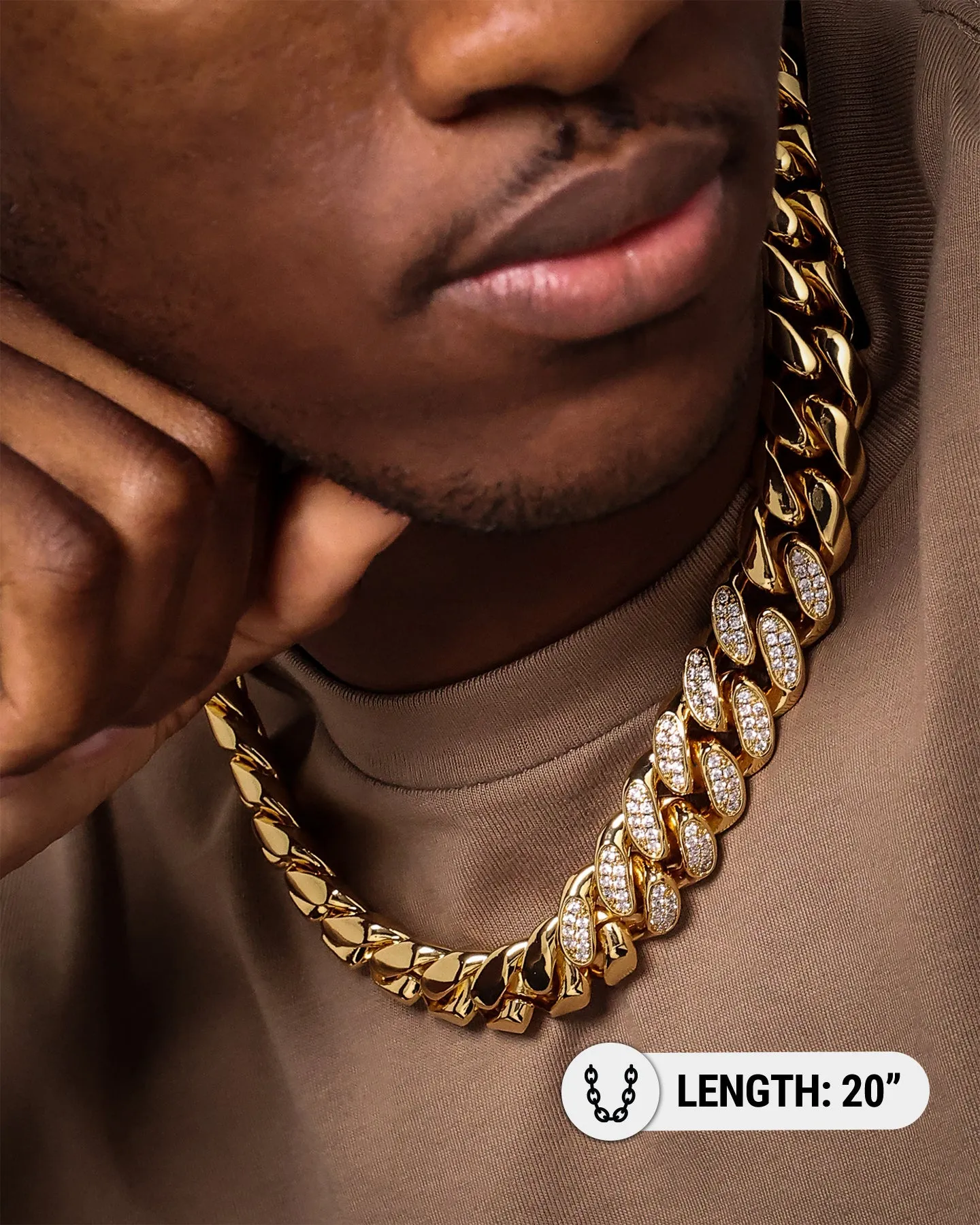 Saint Morta Iced Patch Cuban Necklace Iced Gold