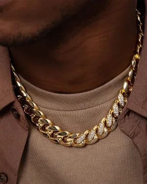 Saint Morta Iced Patch Cuban Necklace Iced Gold
