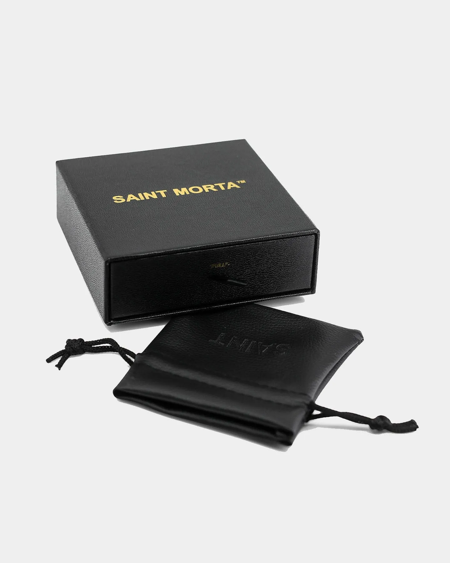 Saint Morta Iced Patch Cuban Necklace Iced Gold