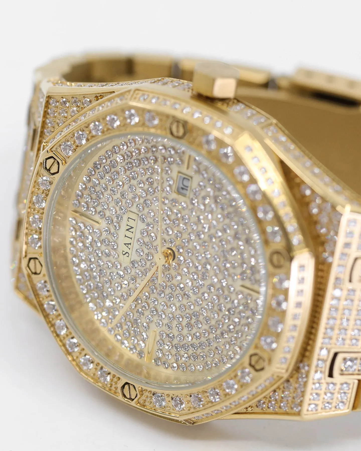 Saint Morta Medio Premierre Watch Iced Gold