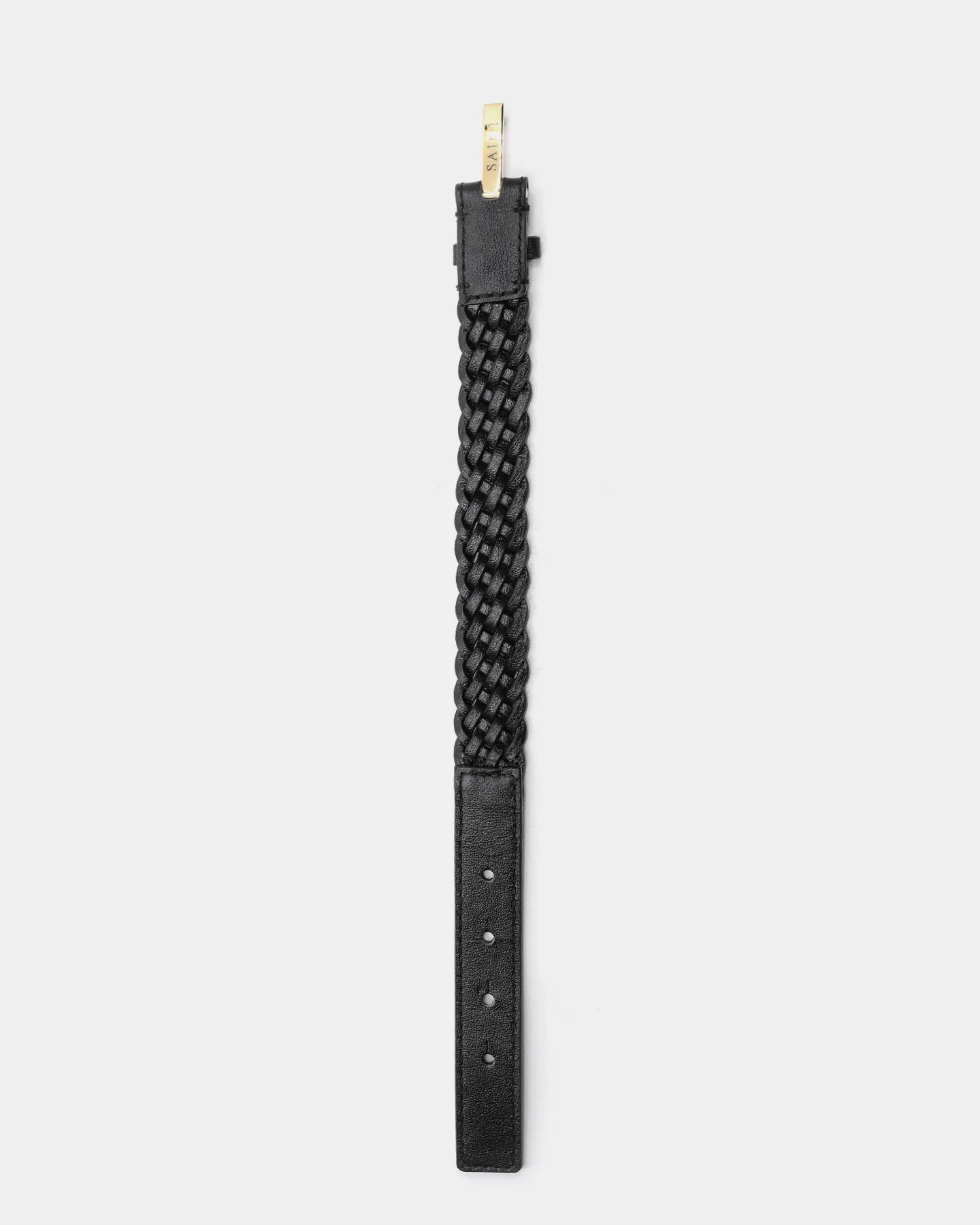 Saint Morta Men's Plaited Bracelet Black/Gold