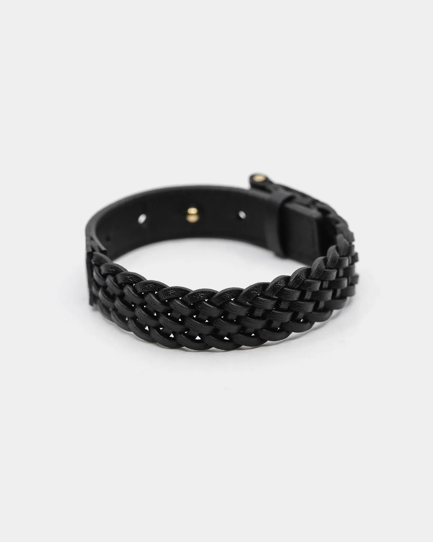 Saint Morta Men's Plaited Bracelet Black/Gold