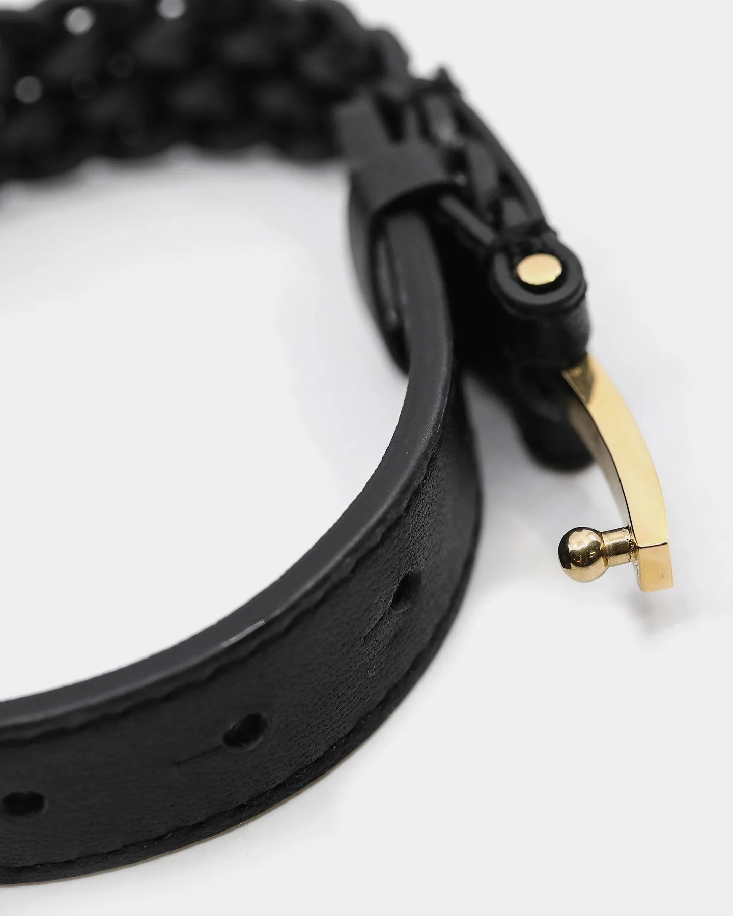 Saint Morta Men's Plaited Bracelet Black/Gold