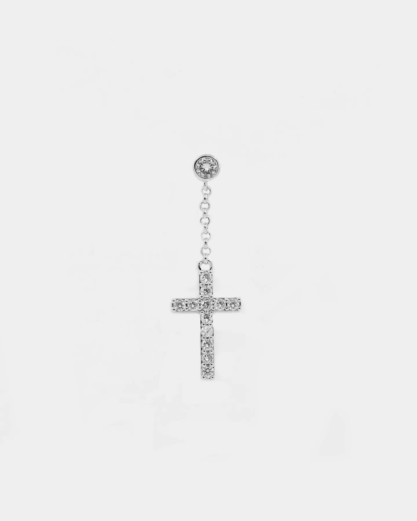 Saint Morta Men's Preacher Earring Iced White Gold
