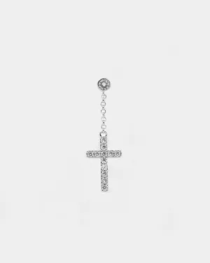 Saint Morta Men's Preacher Earring Iced White Gold