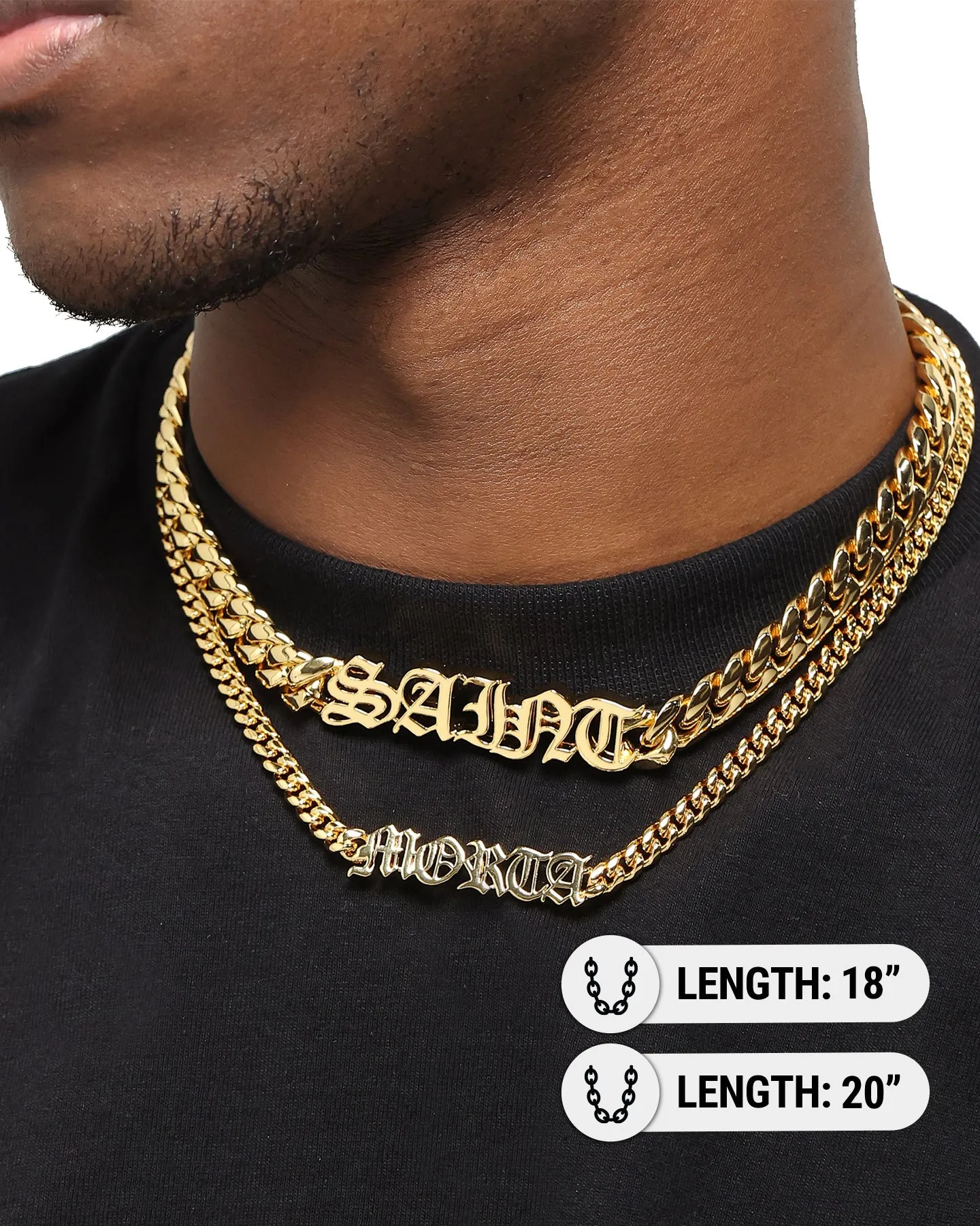 Saint Morta Our Faith Double Chain Necklace Gold