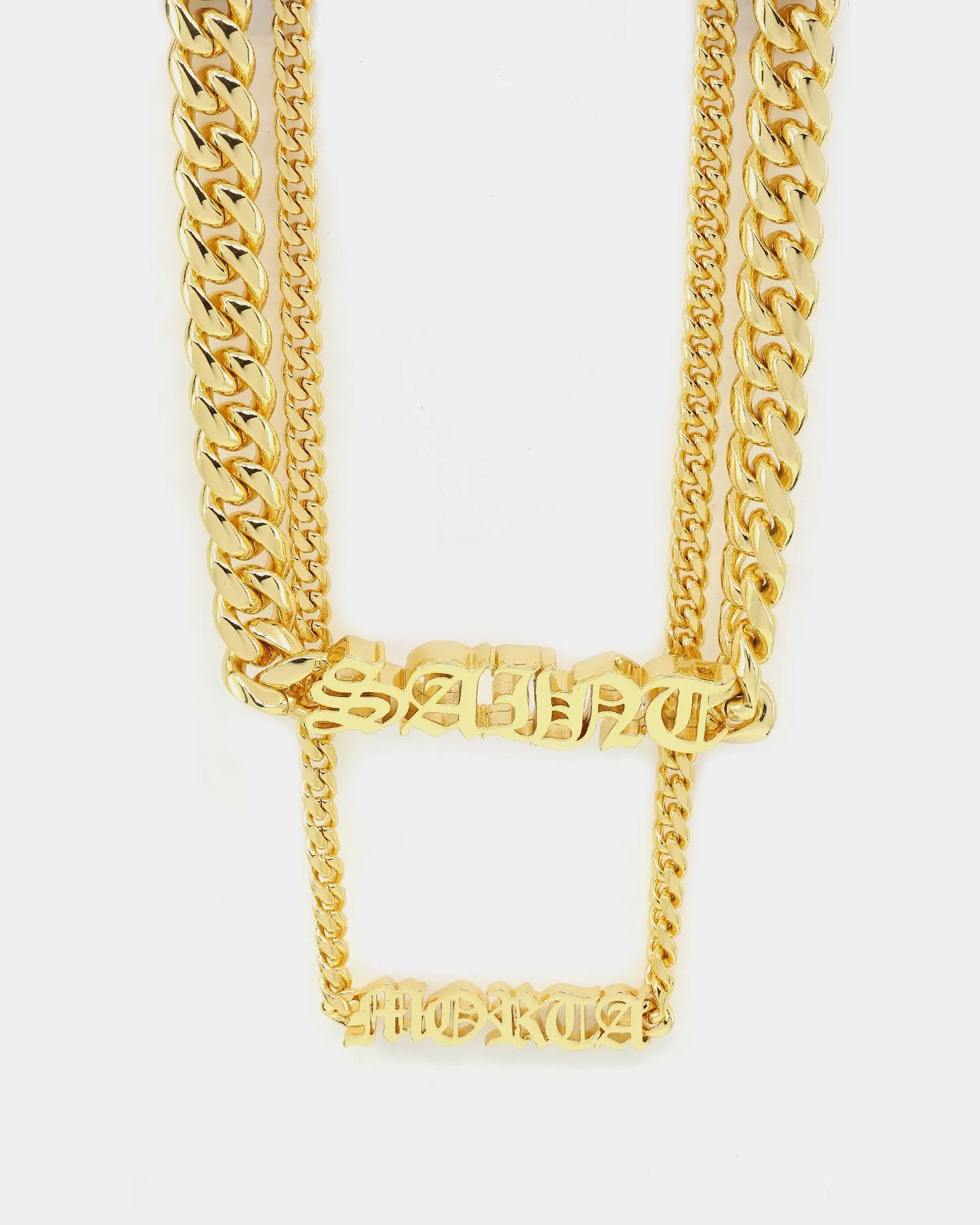 Saint Morta Our Faith Double Chain Necklace Gold