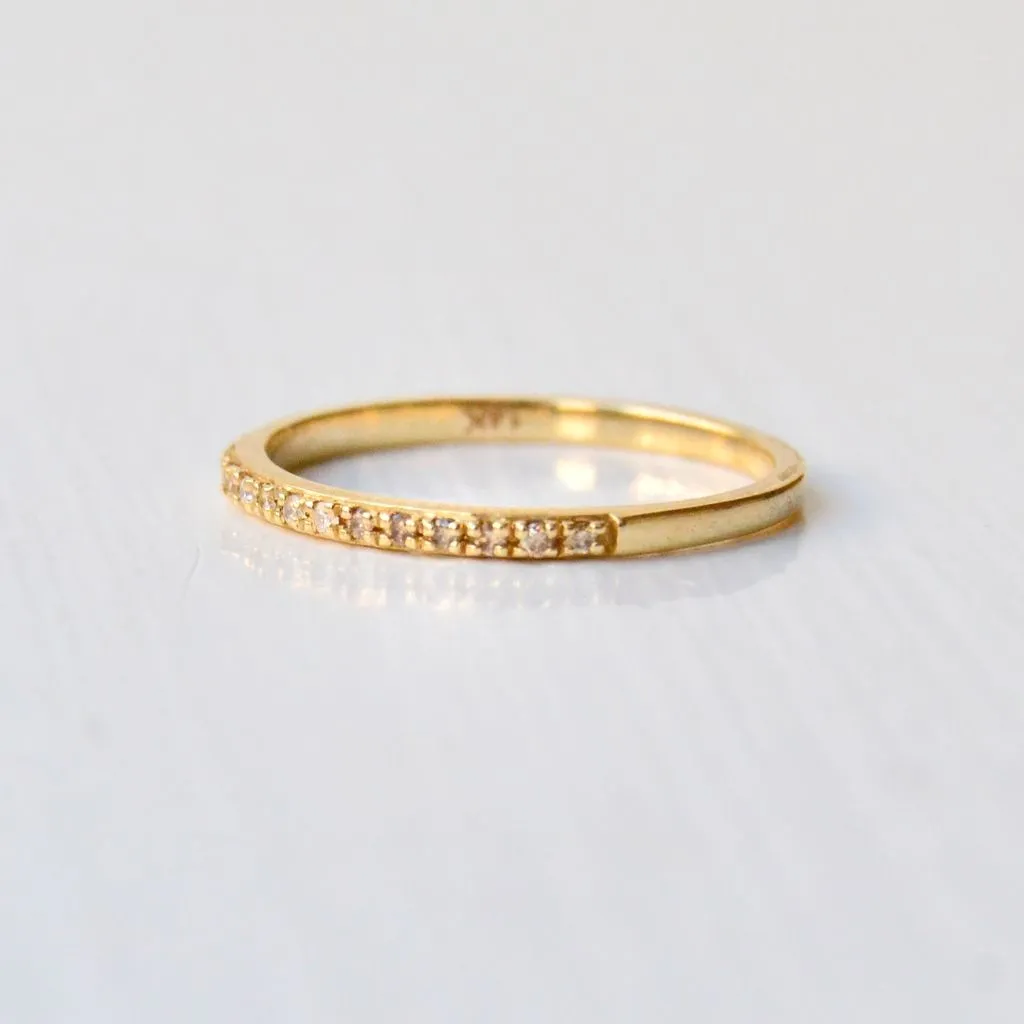 Sarah Lil Champagne 14K Gold Ring w. Diamonds