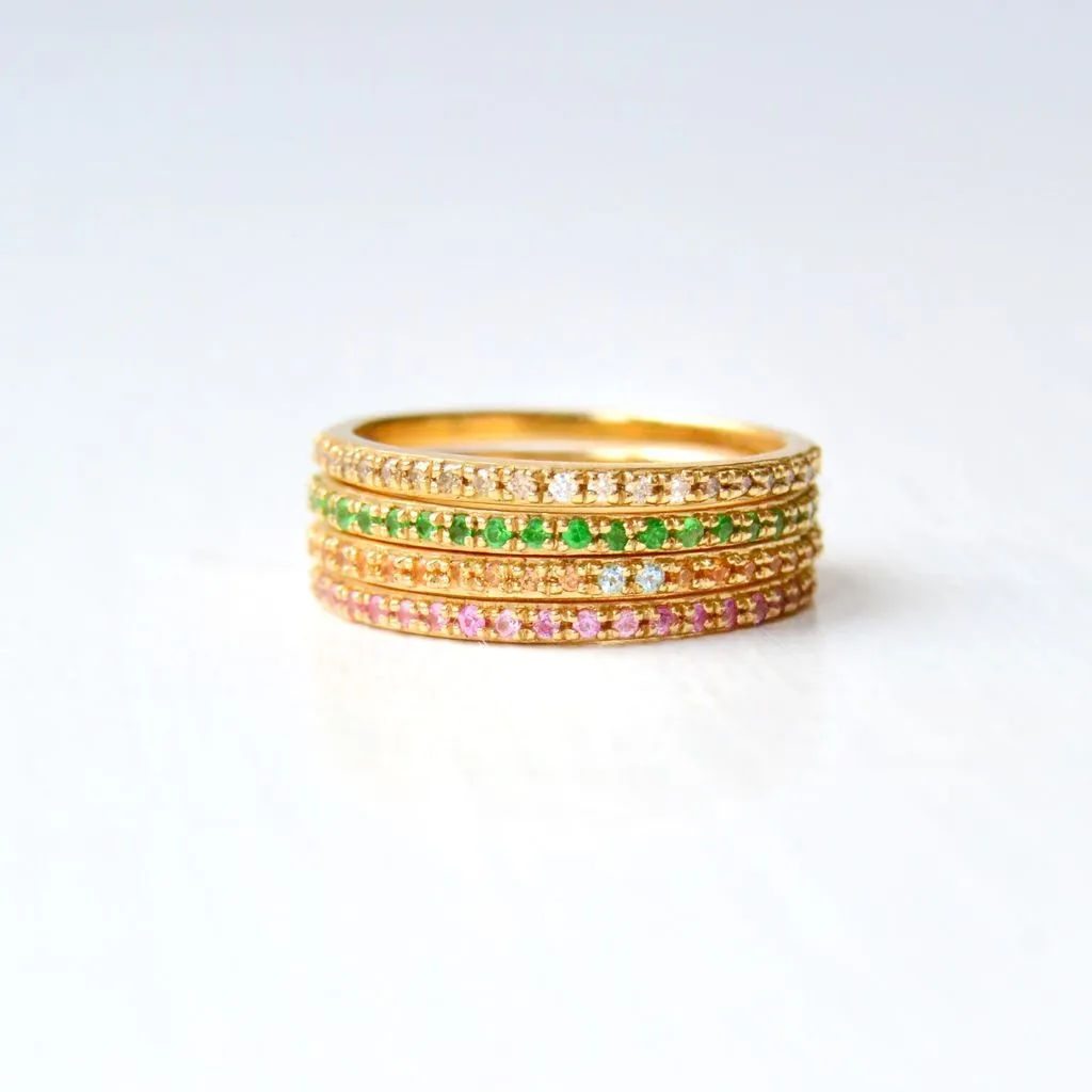 Sarah Lil Champagne 14K Gold Ring w. Diamonds