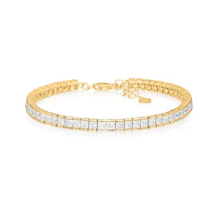 Sasso Gold Plated Bracelet w. White Zirconias