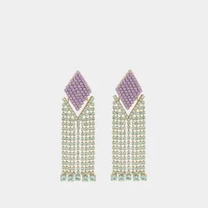 Scorpios Earrings in White and Purple Brass