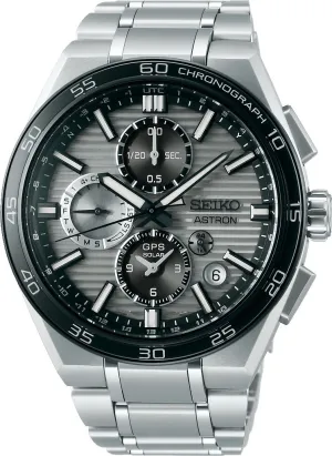Seiko Astron GPS Solar Dual Time Chronograph in Silvery Grey Watch