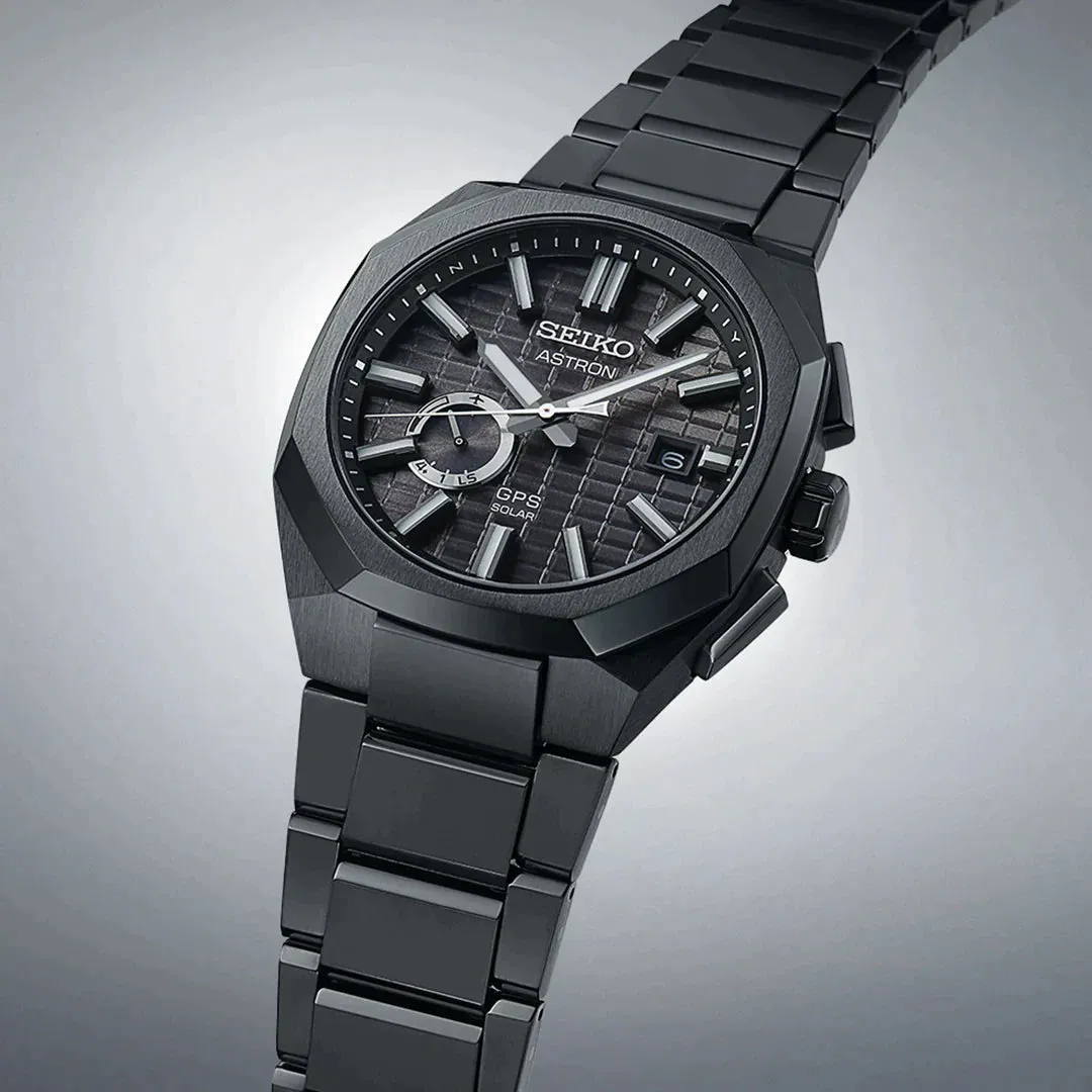 Seiko Astron GPS Solar Jet Black Crystal Box Watch