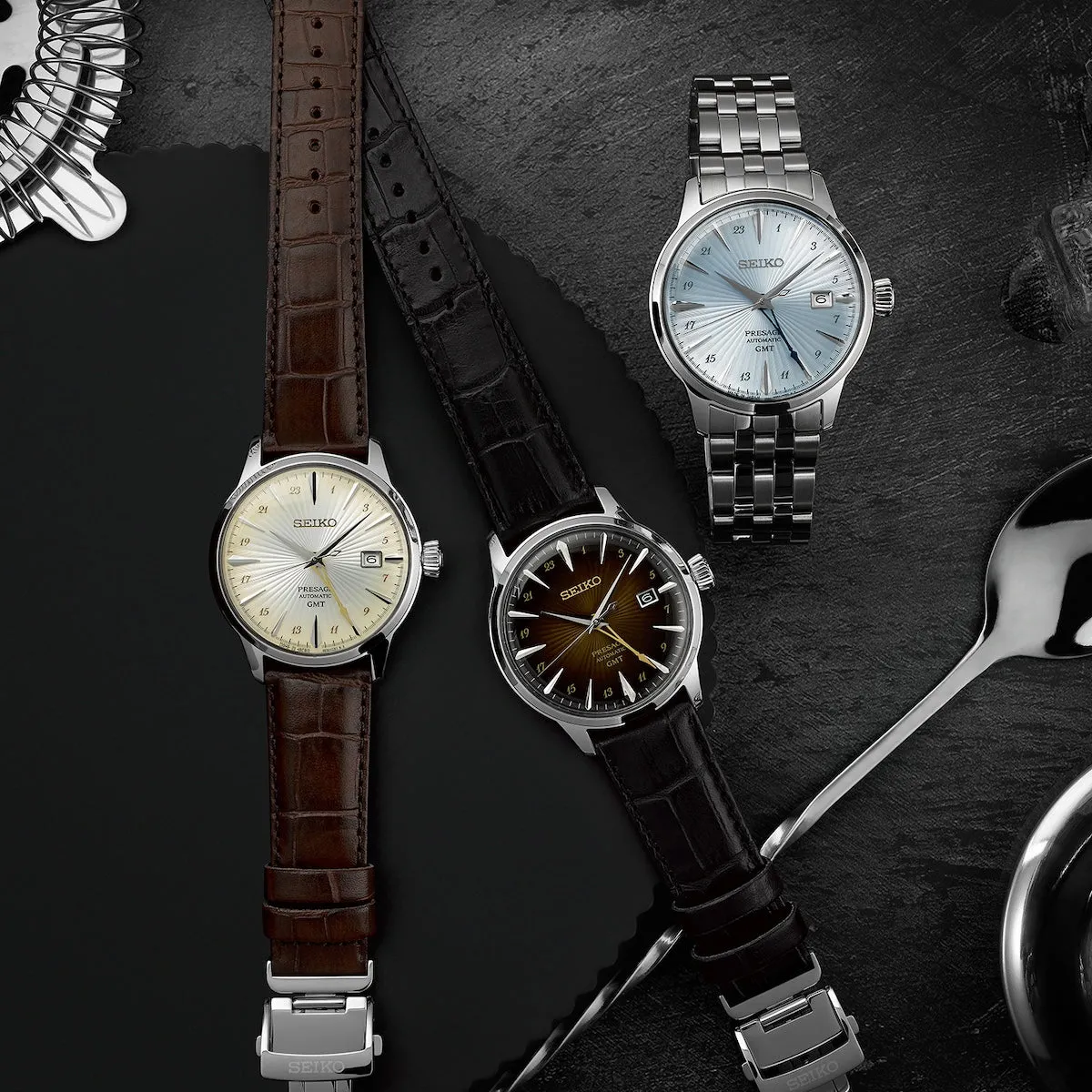Seiko Presage Cocktail Time Rusty Nail GMT Watch