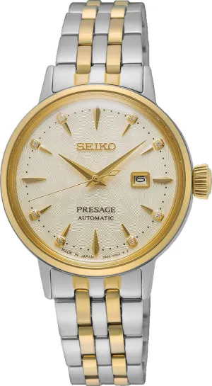 Seiko Presage Cocktail Time White Lady Diamond Twist Watch