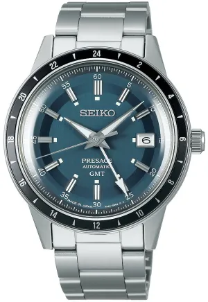 Seiko Presage Style 60s Road Trip GMT Petrol Blue Watch