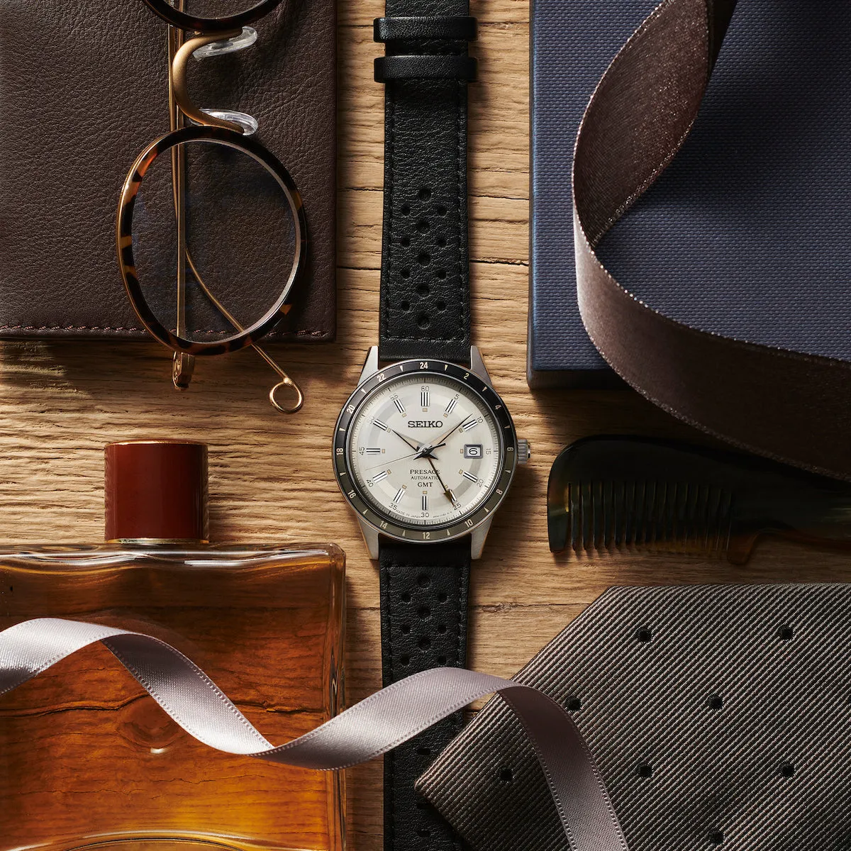 Seiko Presage Style 60s Road Trip GMT Stone Watch