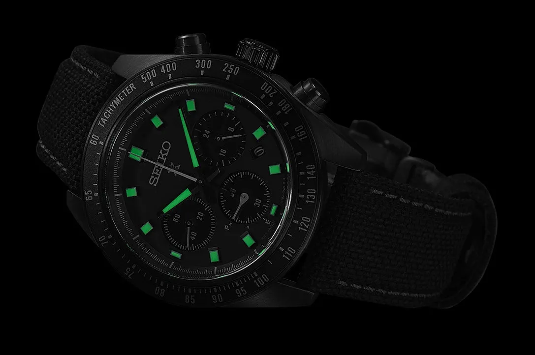 Seiko Prospex Black Series Night Vision Solar Speedtimer Chronograph Watch