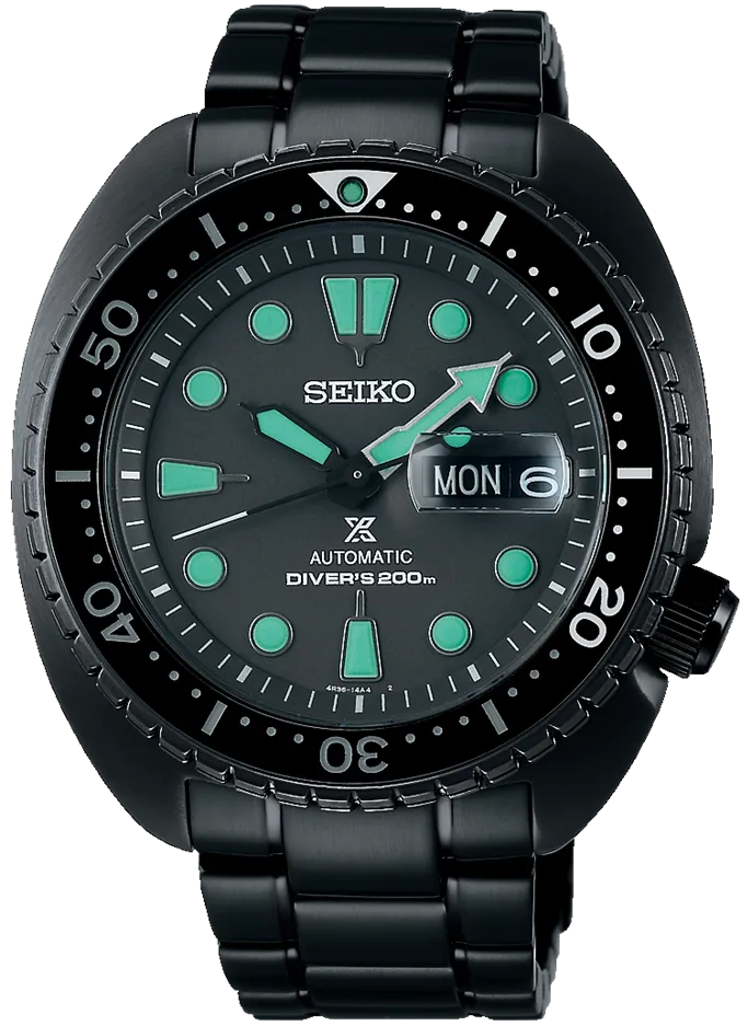 Seiko Prospex Black Series Night Vision Turtle Diver Watch