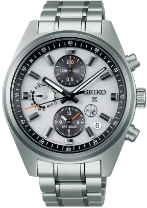 Seiko Prospex GPS Solar Chronograph Speedtimer in White Silver Watch