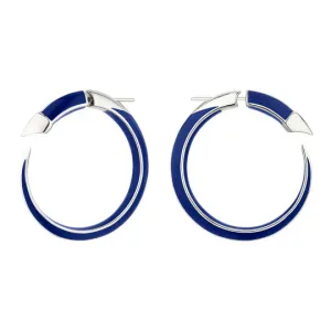 Shaun Leane Sabre Solis Sterling Silver Atlantic Ceramic Hoop Earrings