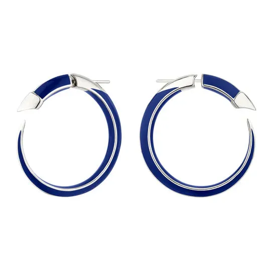 Shaun Leane Sabre Solis Sterling Silver Atlantic Ceramic Hoop Earrings