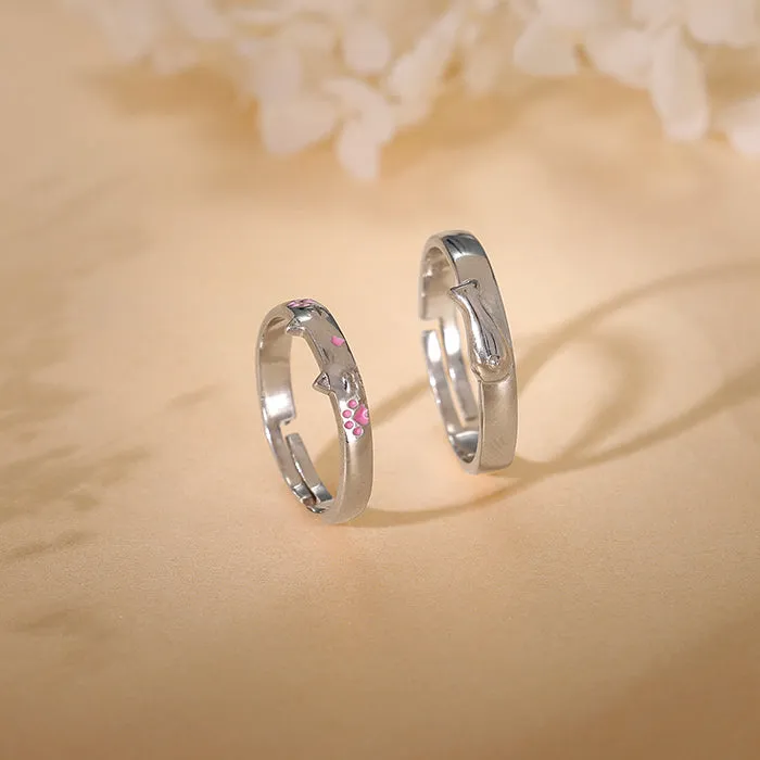 Silver Cat Parents Couple Bands Giva