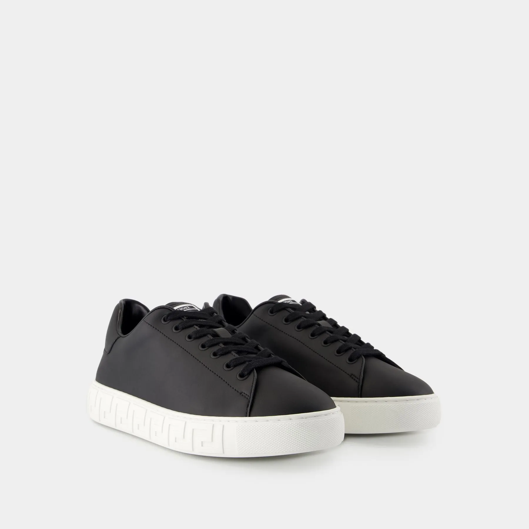 Sneakers - Versace - Leather - Black