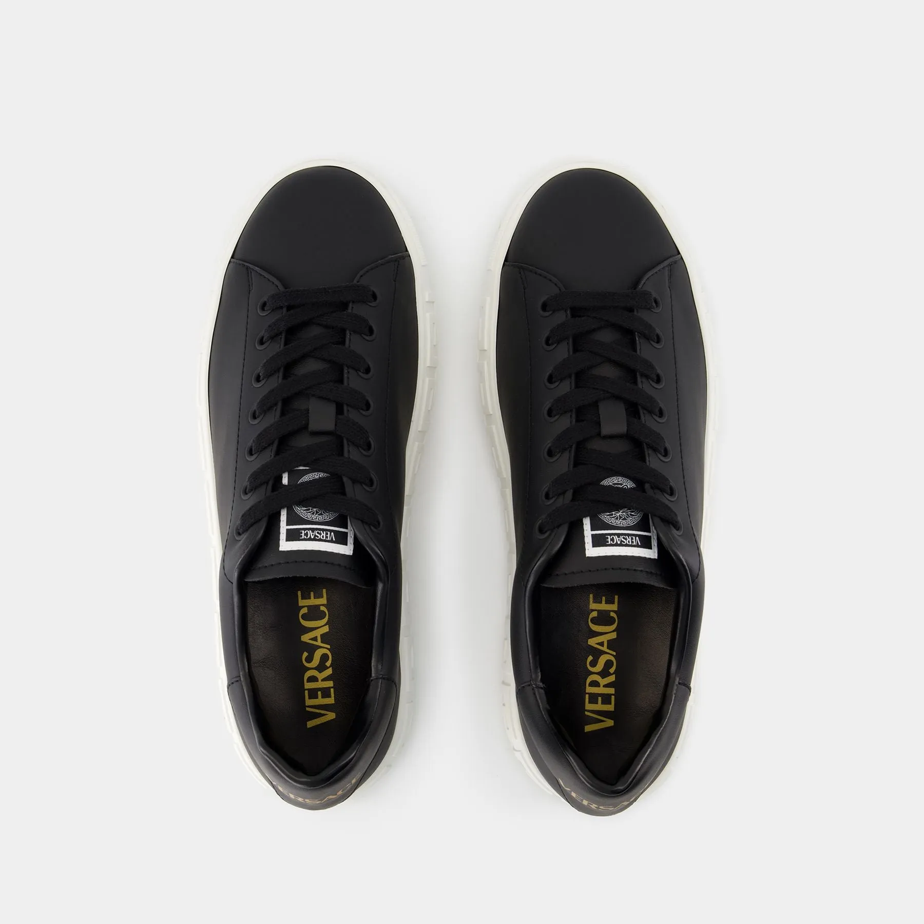 Sneakers - Versace - Leather - Black