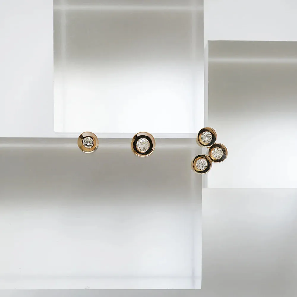 Spot Single 18K & 10K Earring w. 3mm Diamond