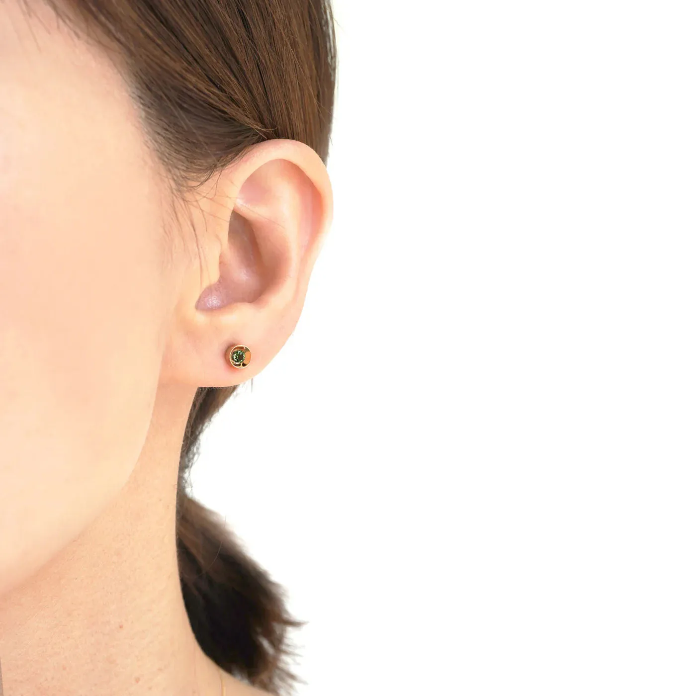 Spot Single 18K & 10K Earring w. 3mm Tourmaline