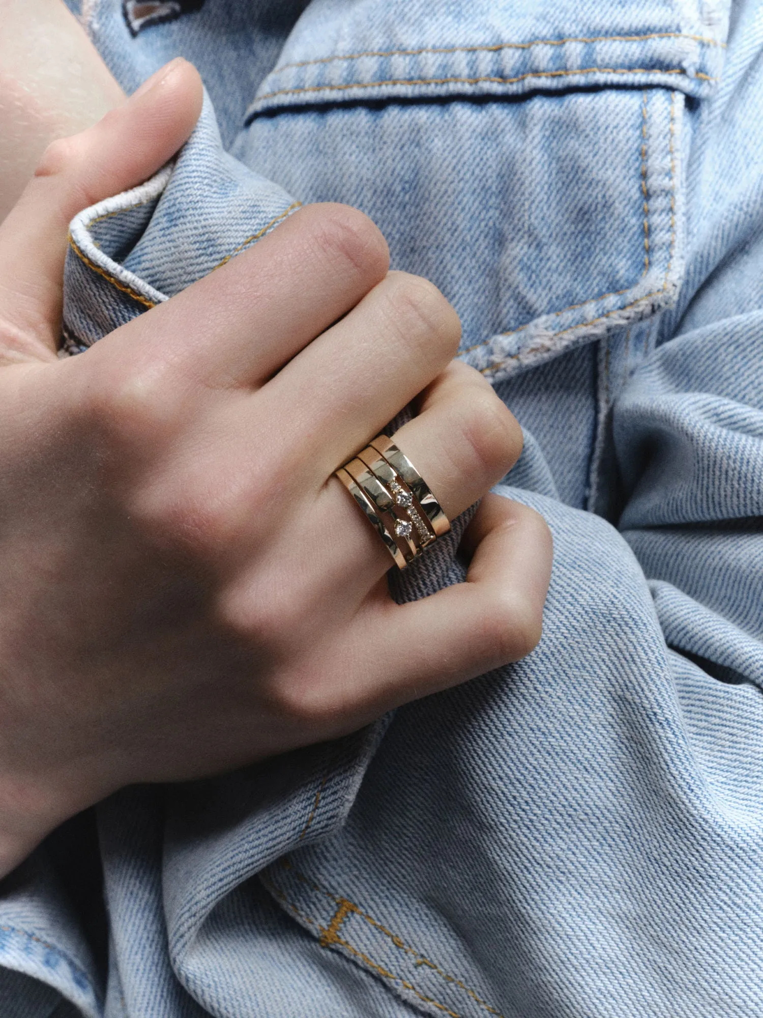 Stacking 3.0 14K Gold, Whitegold or Rosegold Ring