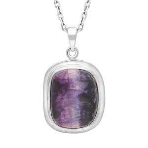 Sterling Silver Blue John Abstract Solid Edge Necklace D