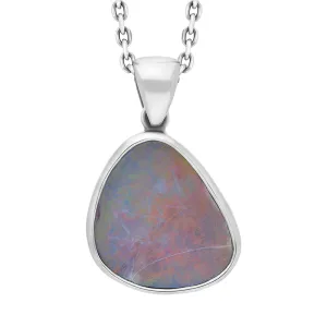Sterling Silver Opal Doublet Abstract Necklace D