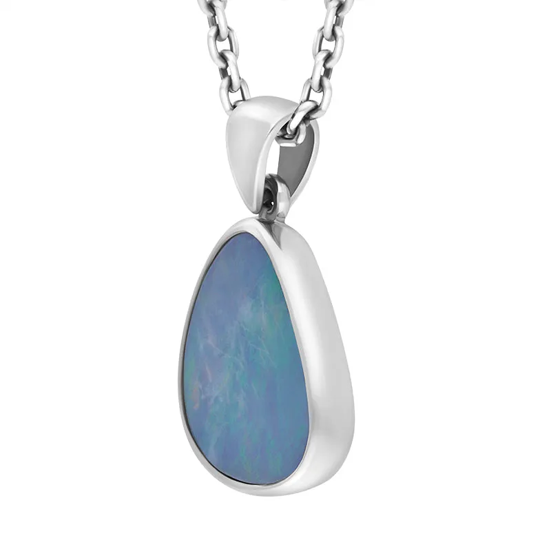 Sterling Silver Opal Doublet Abstract Necklace D