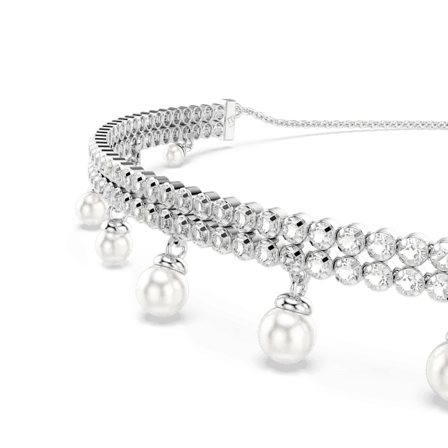 Swarovski Ariana Grande X Swarovski Choker Crystal Pearl Round Cut White Rhodium Plated