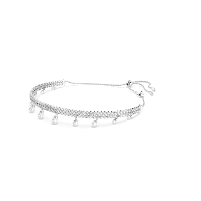 Swarovski Ariana Grande X Swarovski Choker Crystal Pearl Round Cut White Rhodium Plated