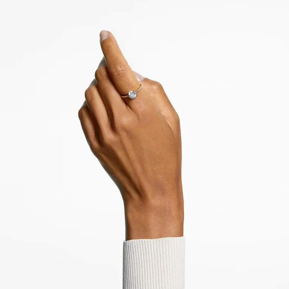 Swarovski Constella Cocktail Ring Princess cut Pavé White Gold-tone plated  52