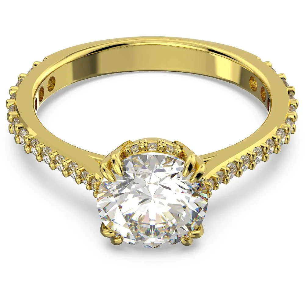 Swarovski Constella Cocktail Ring Princess cut Pavé White Gold-tone plated  52