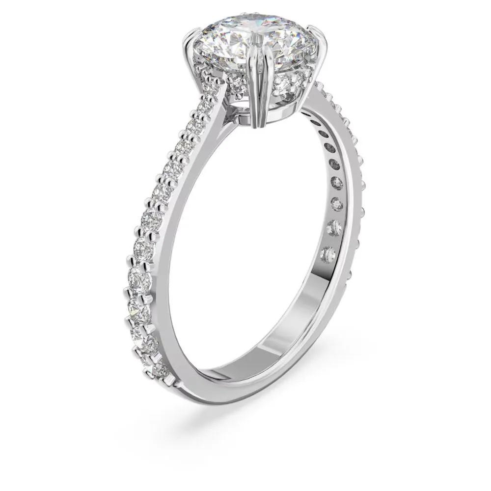 Swarovski Constella Cocktail Ring Princess cut Pavé White Rhodium plated  58