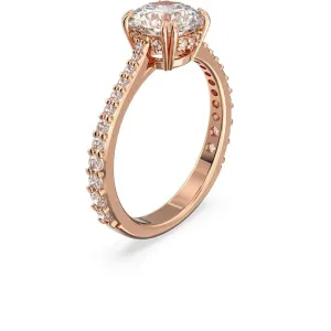 Swarovski Constella Cocktail Ring Princess cut Pavé White Rose gold-tone plated  60